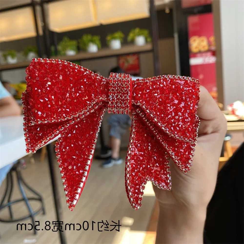 pince crabe cheveux nœud en strass barrette métal scintillante