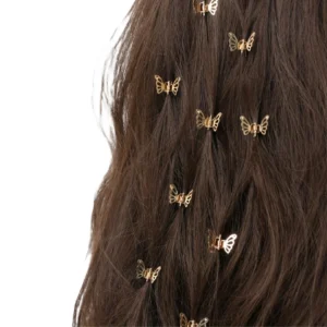 petites pinces crabe papillon argentées ajourées lot de 10