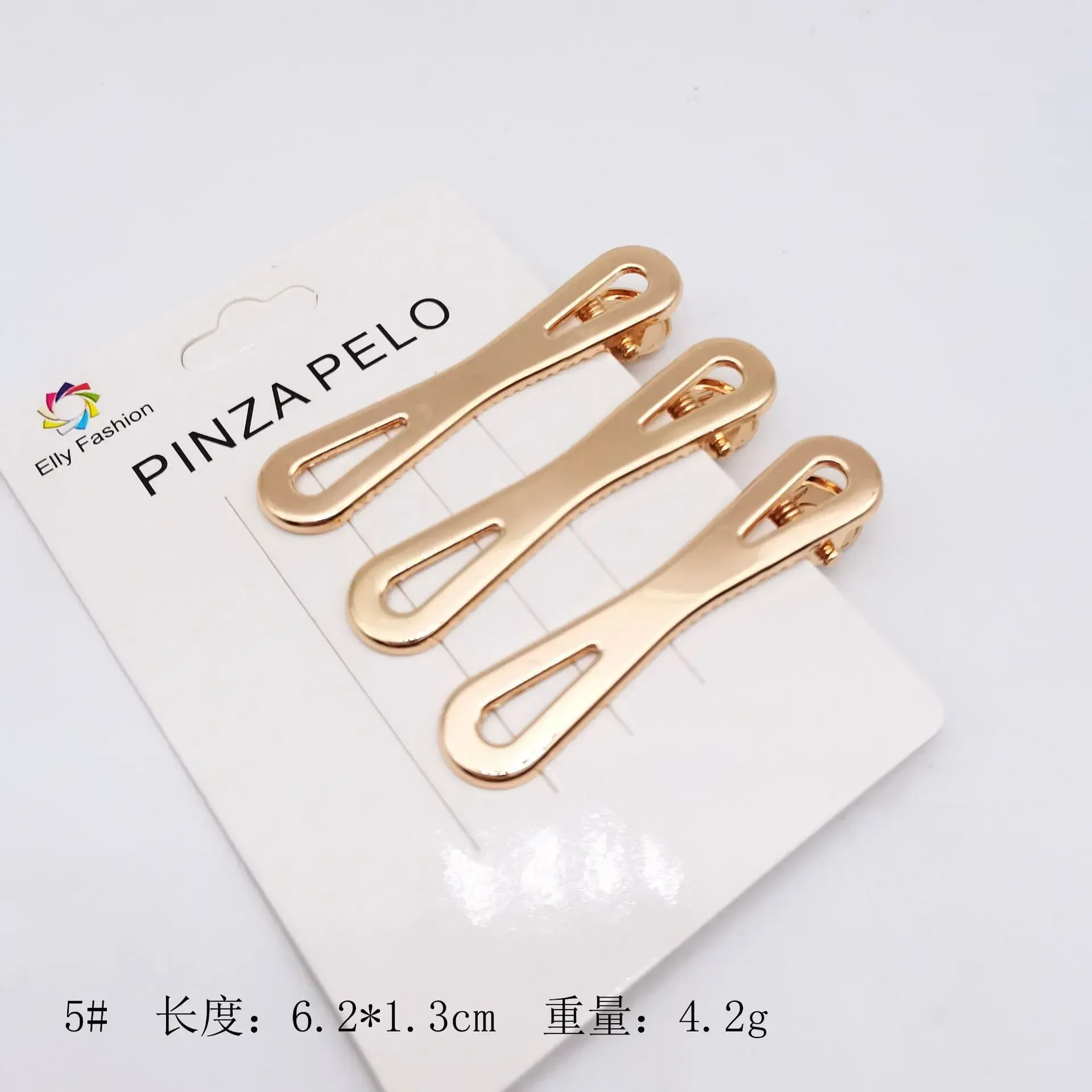 pinces à cheveux dorées en métal lot de 3 barrettes géométriques
