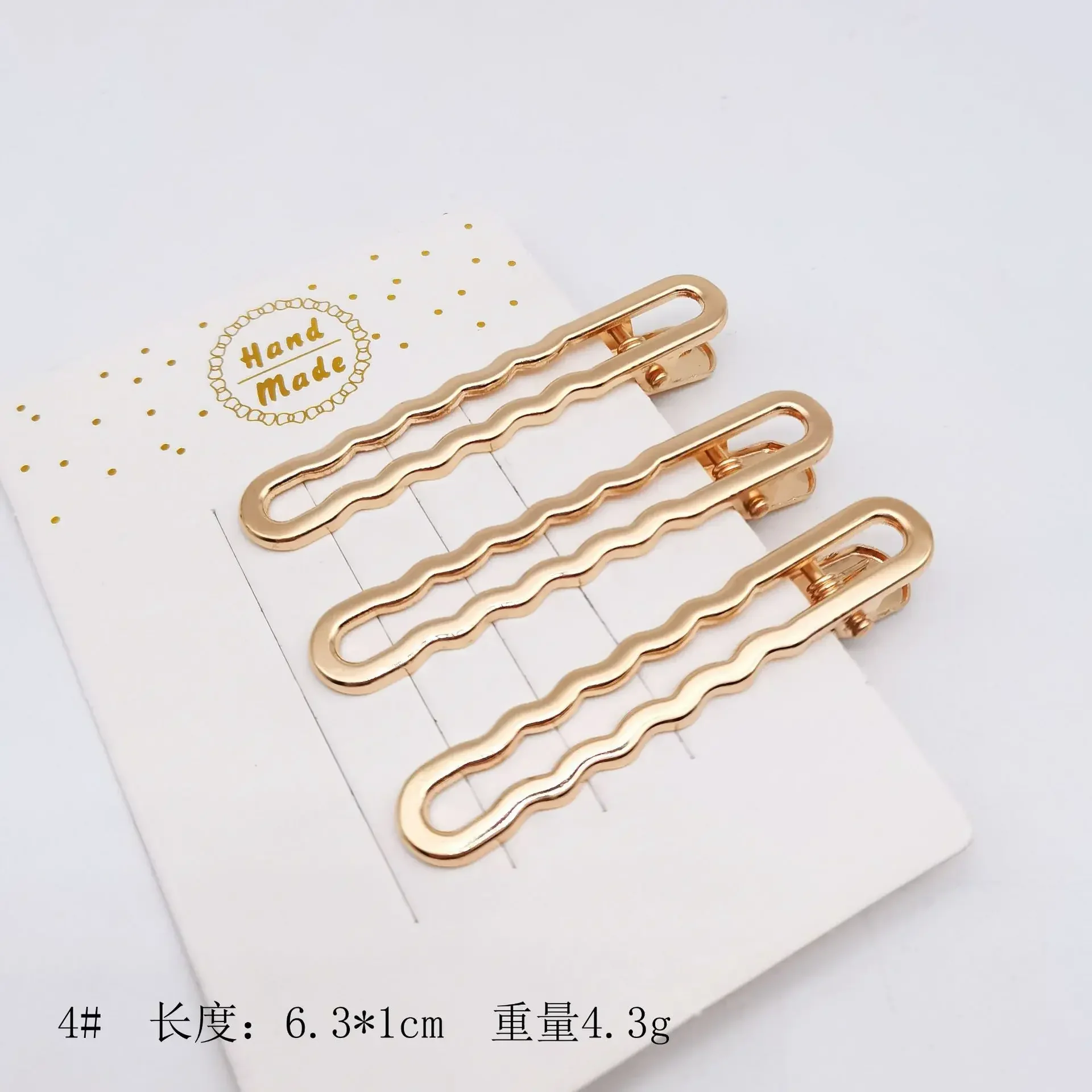 pinces à cheveux dorées en métal lot de 3 barrettes géométriques