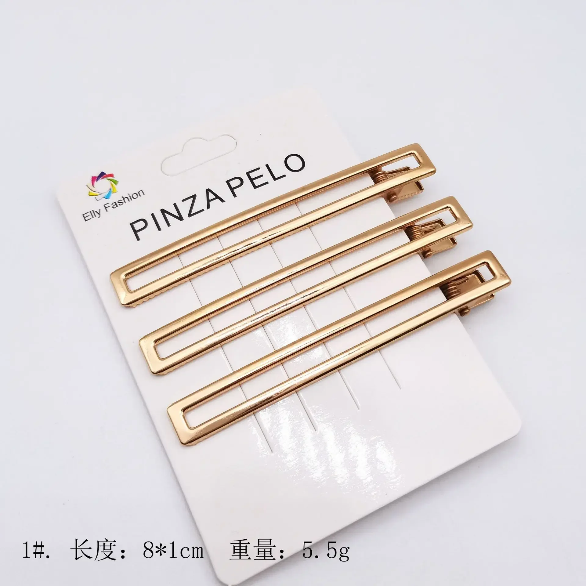 pinces à cheveux dorées en métal lot de 3 barrettes géométriques