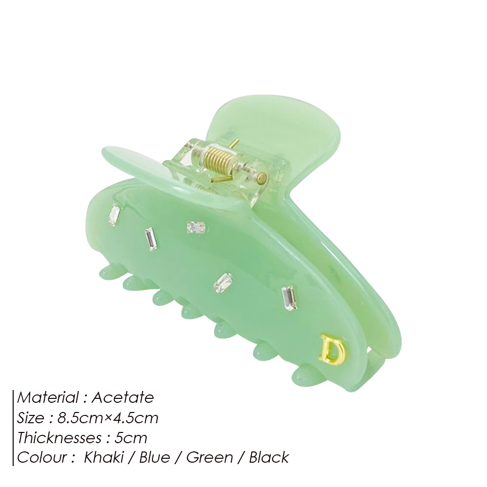 pince crabe en acétate et strass accessoire cheveux qualité luxe