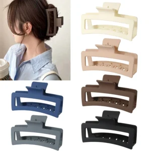 grande pince crabe rectangulaire mate pour cheveux épais