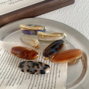 lot de 6 barrettes cheveux en acétate pinces à cheveux rétro 5cm