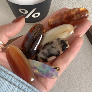 lot de 6 barrettes cheveux en acétate pinces à cheveux rétro 5cm