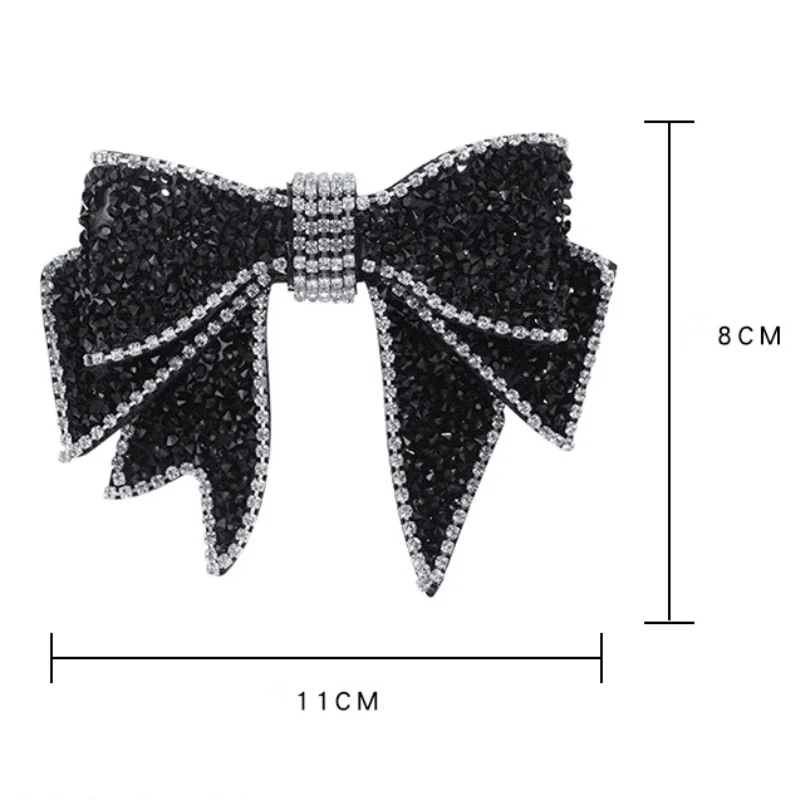 pince crabe cheveux nœud en strass barrette métal scintillante
