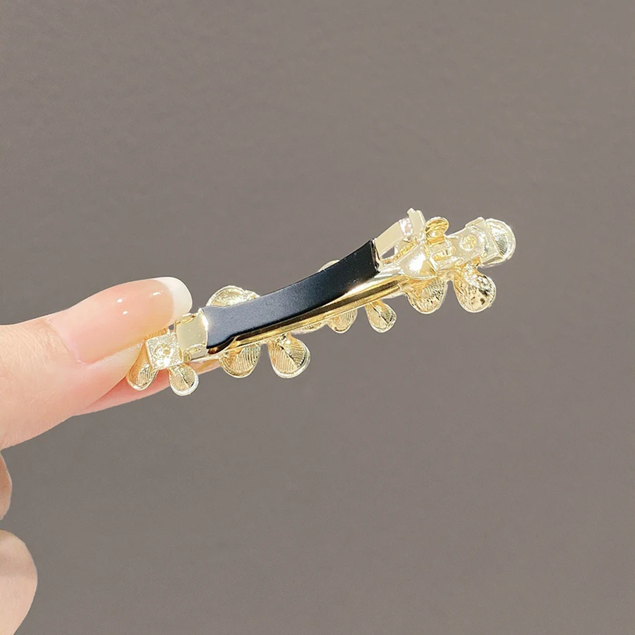 barrette cheveux femme en cristal et perles pince à ressort papillon