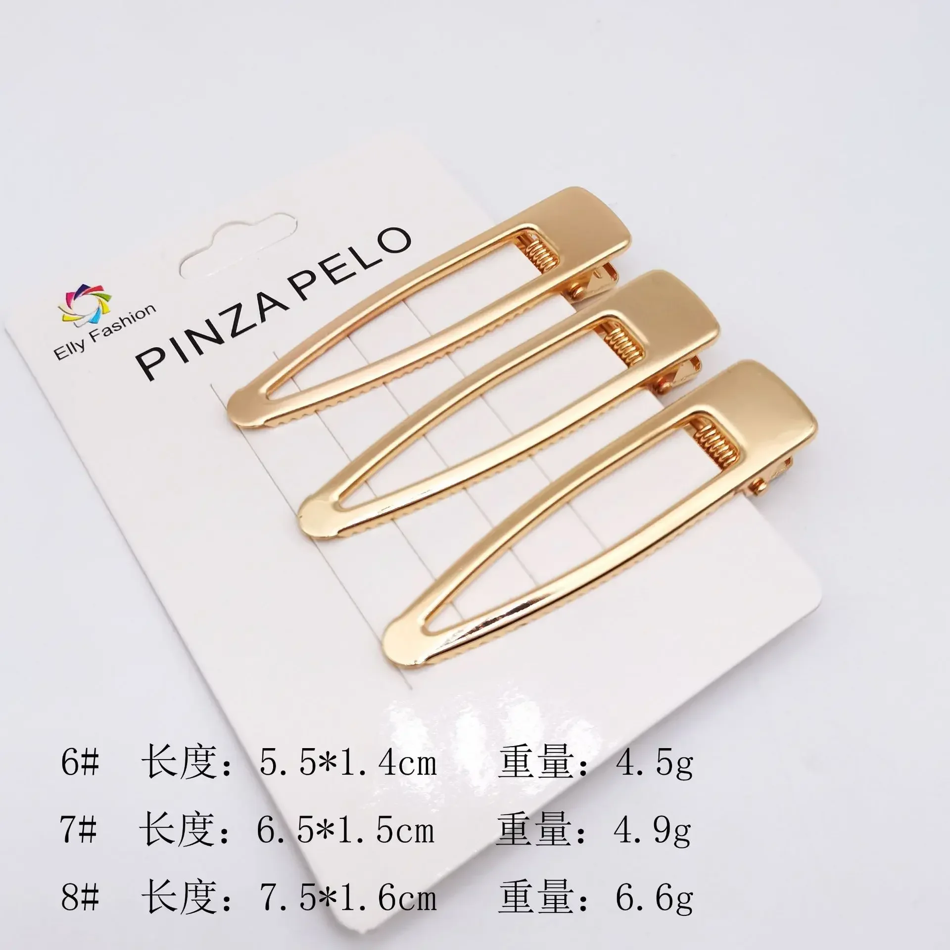 pinces à cheveux dorées en métal lot de 3 barrettes géométriques