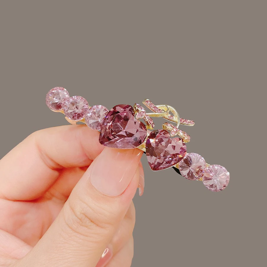 barrette cheveux femme en cristal et perles pince à ressort papillon