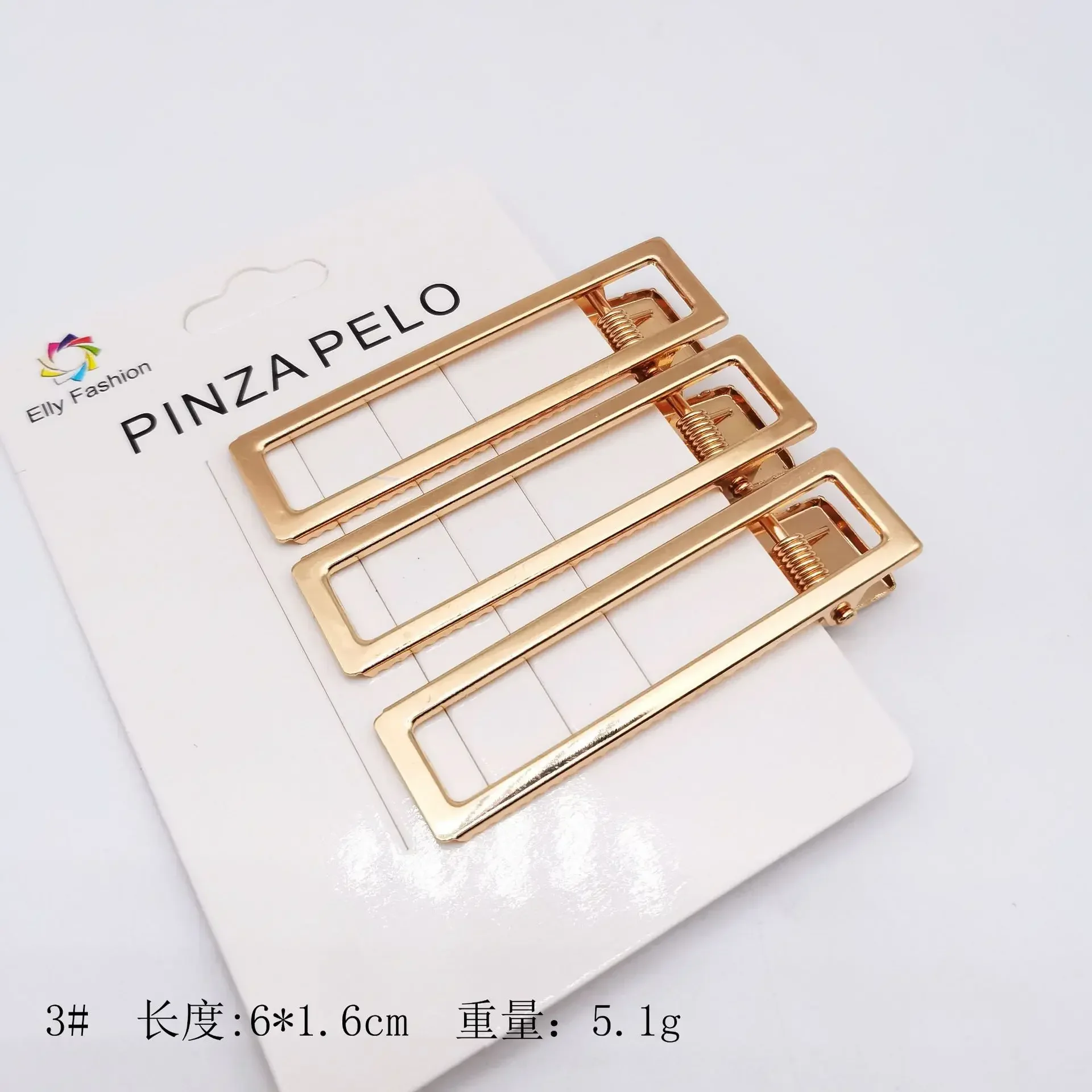 pinces à cheveux dorées en métal lot de 3 barrettes géométriques
